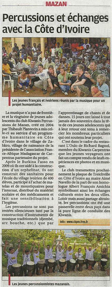 Article du journal La Provence du 10-09-2013.