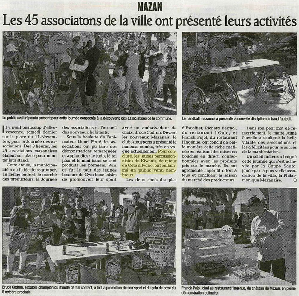 Article du journal Dauphiné Libéré du 17-09-2013.