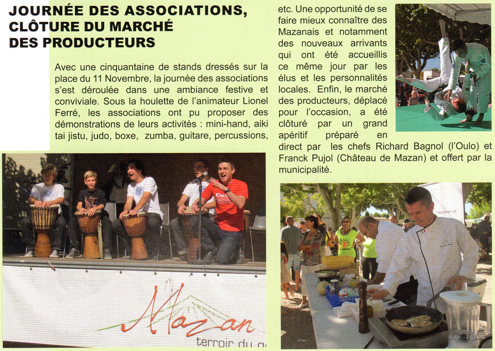 Article de la Revue municipale de Mazan automne 2013.