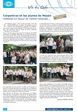 Le CKPM : article dans le Kiwanis Magazine n°124.