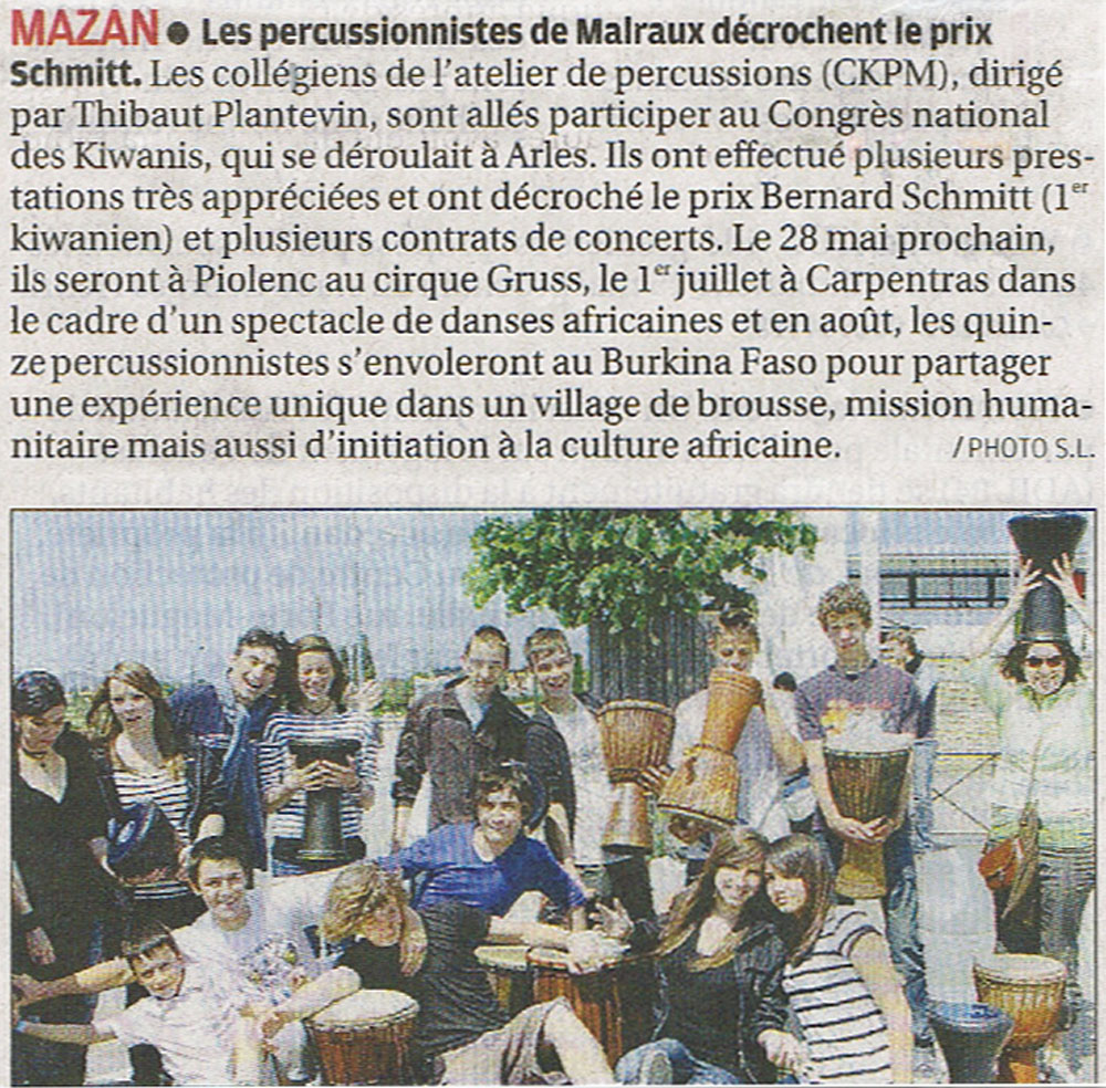 Article du journal "La Provence" sur le CKPM 11/05/2011. (© Copyright Sandrine LIEPPE)